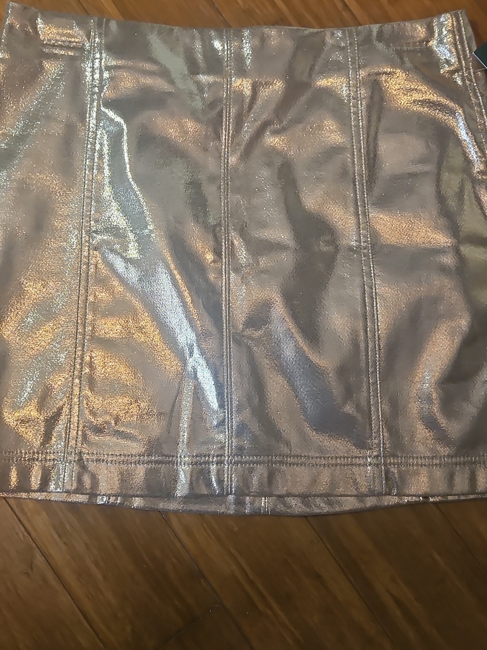 Metallic Rose Gold Mini Skirt - Women